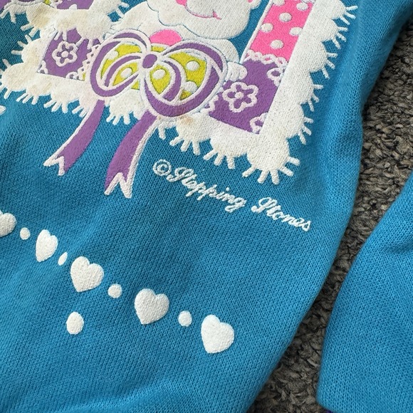 Vintage Girls Athletic Works Sweatsuit Purple Dogs Hearts Bows 80s 90s Size 5 - Picture 8 of 11